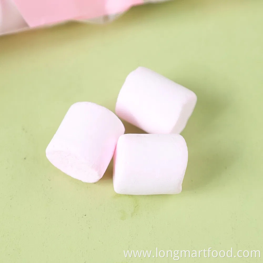 Poly Bag Packaging Soft White Strawberry Flavor Marshmallow Candy